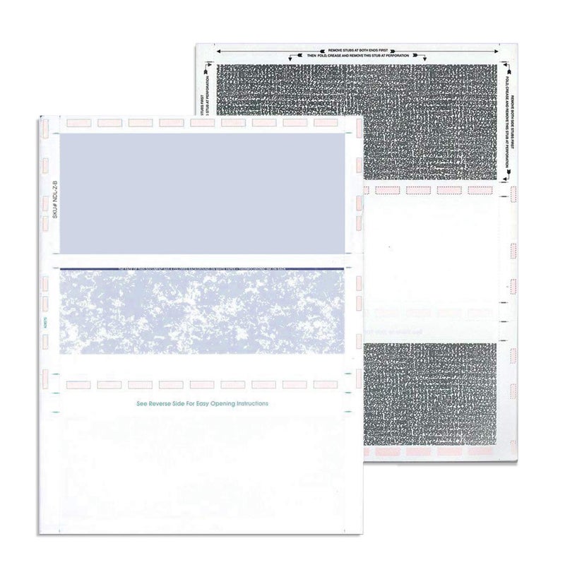 NextDayLabels - 8-1/2" x 11" Z Fold Pressure Seal Self Mailer Checks (Blue-250) - Image 1